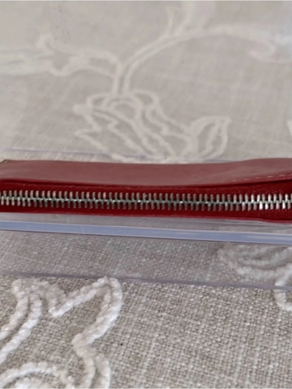 Coach Red Leather Card Holder Wallet With Key Ring